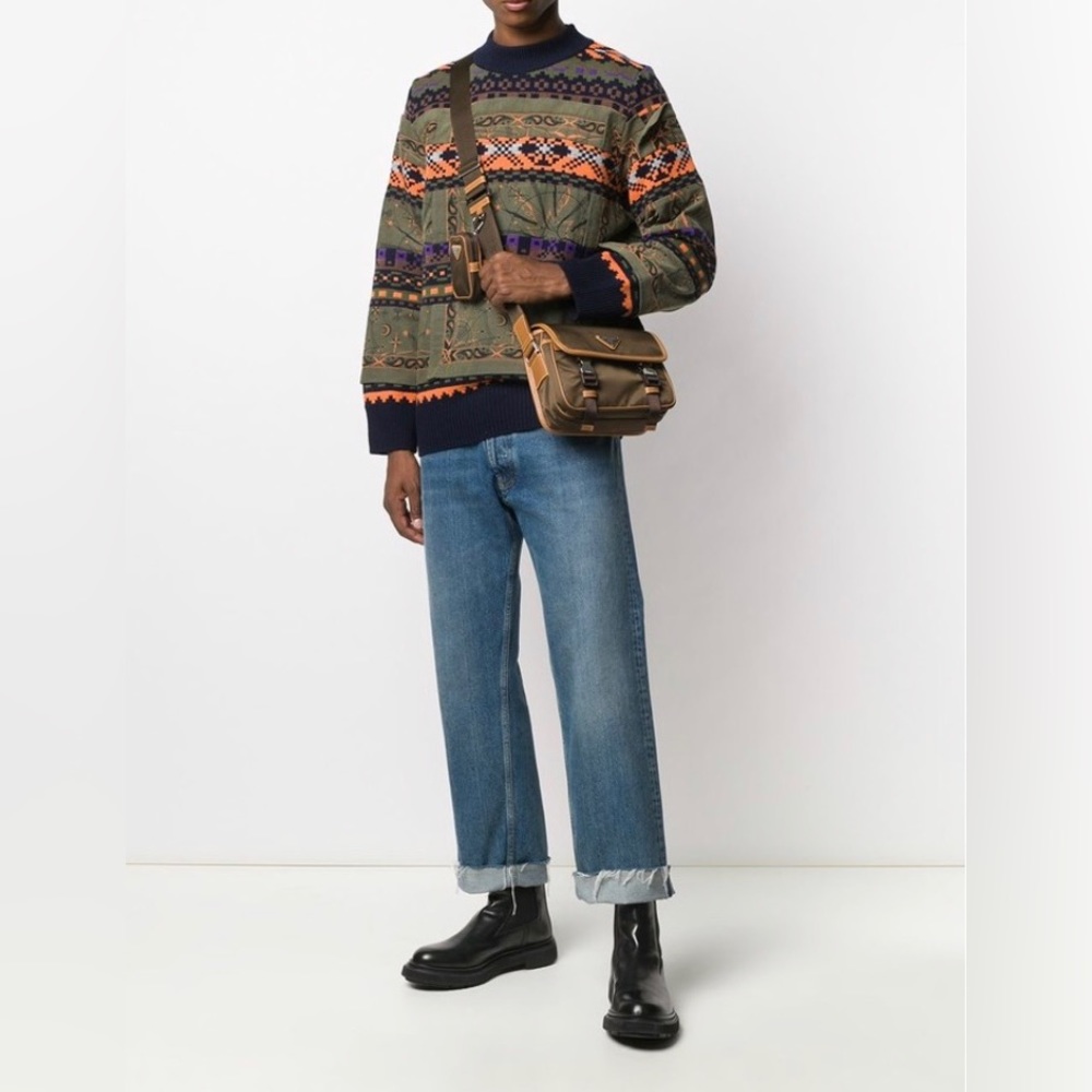 SACAI X DR. WOO BANDANA KNIT PULLOVER (Designer size 4) American (XL)